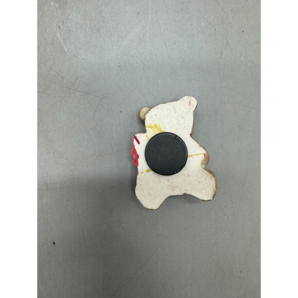 Teddy Bear Refrigerator Magnet present brown red Christmas READ - Picture 3 of 5